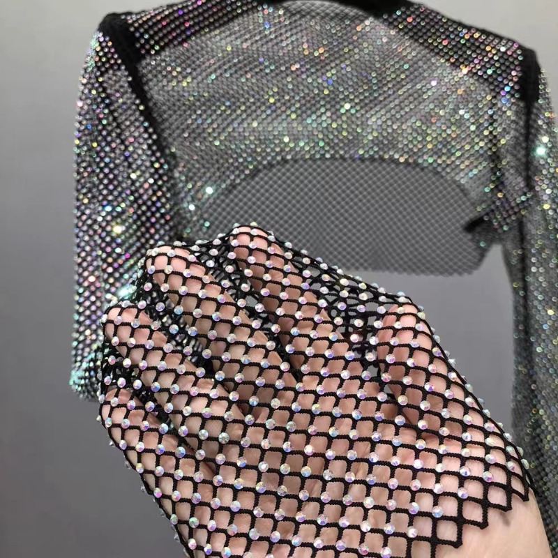 Crystal Mesh Fabric - 재봉 모조 다이아몬드 메쉬 리본 트림,