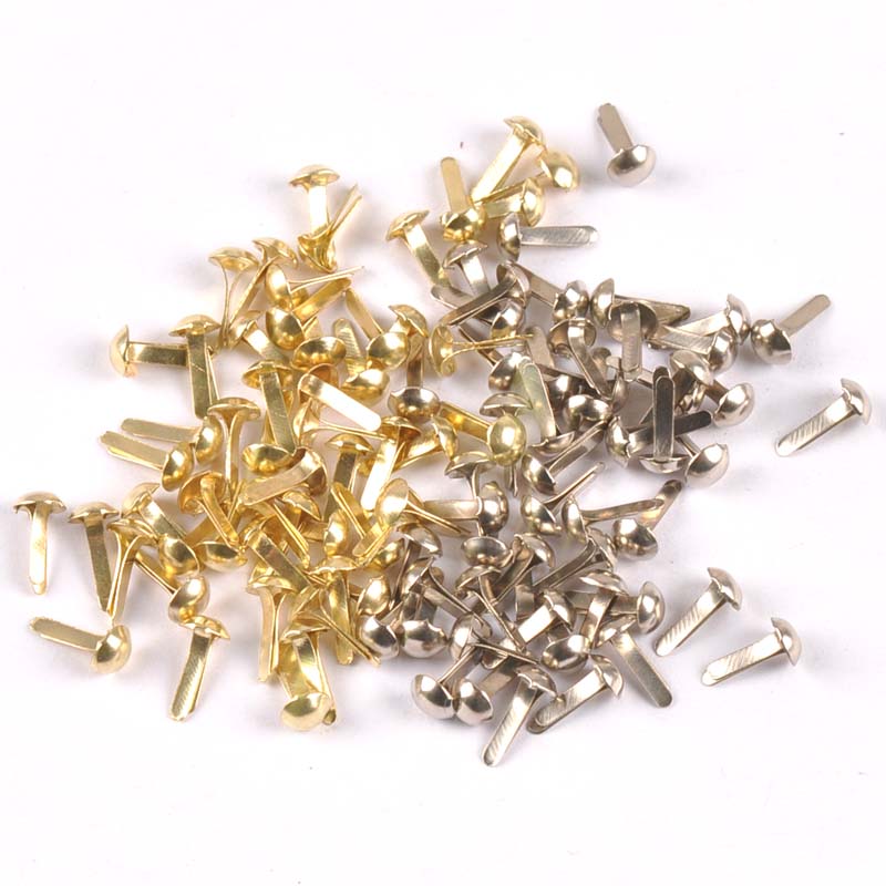 100PCs 혼합 실버/골든 라운드 브래드 스크랩북 꾸 - Embellishments For Scrapbooking 리뷰 및 가격