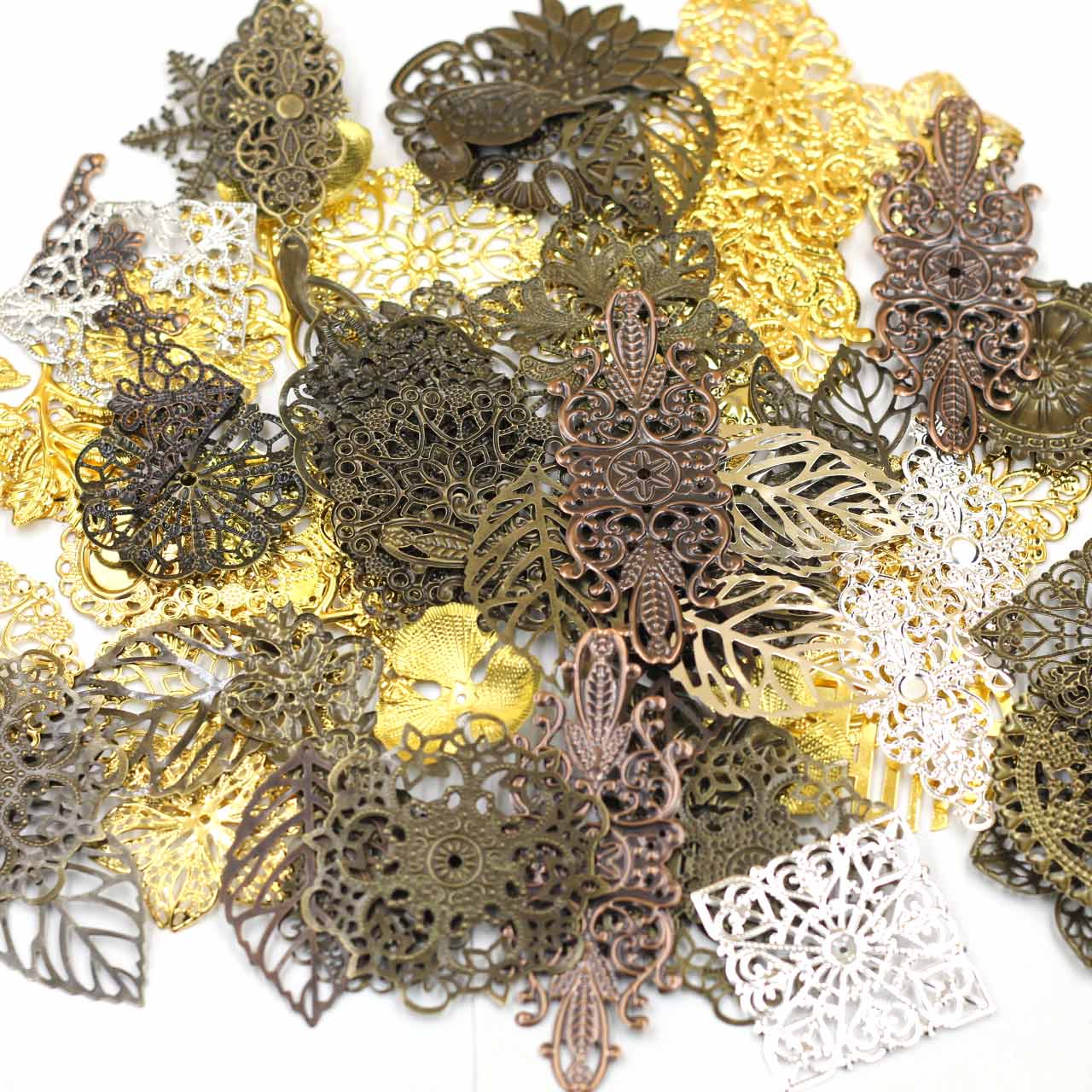 장식 커넥터 무작위 혼합 삼각형 꽃 패턴 선조 랩 합금 - Craft Embellishment 리뷰 및 가격