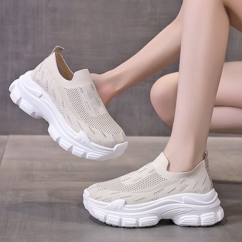 여성 플랫폼 두꺼운 밑창 스포츠 캐주얼 신발 2025  - Crystal Mesh Fabric 리뷰 및 가격