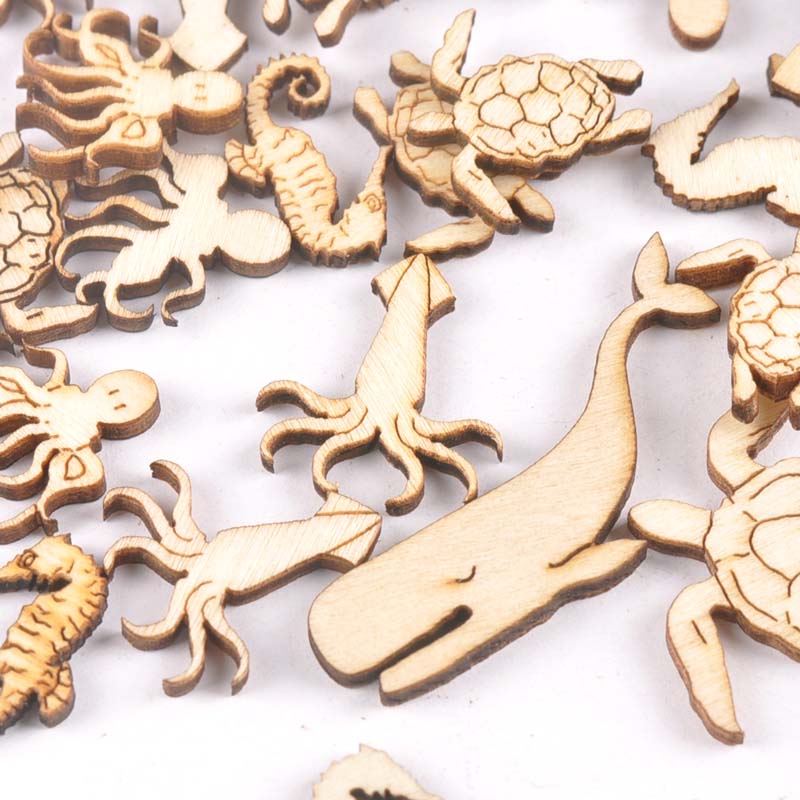 20Pcs 25-40mm 바다 거북/말/고래 나무 DI - Craft Embellishment 리뷰 및 가격