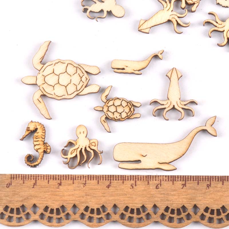 20Pcs 25-40mm 바다 거북/말/고래 나무 DI - Craft Embellishment 리뷰 및 가격