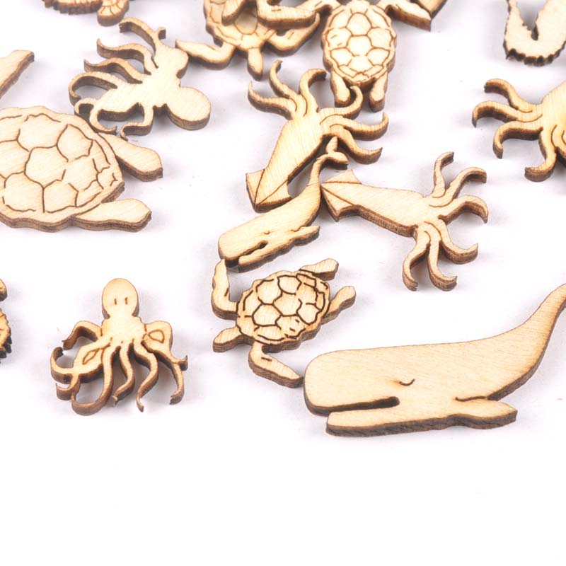 20Pcs 25-40mm 바다 거북/말/고래 나무 DI - Craft Embellishment 리뷰 및 가격