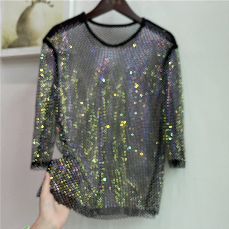 ColorShiny Diamonds 전기 음절 기본 셔 - Crystal Mesh Fabric 리뷰 및 가격