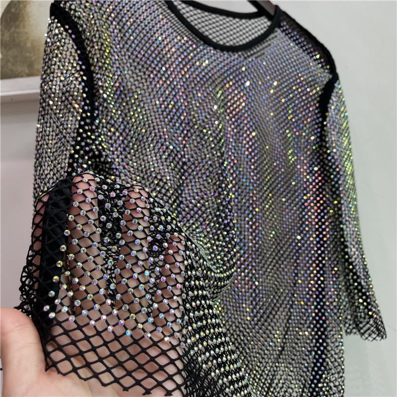 ColorShiny Diamonds 전기 음절 기본 셔 - Crystal Mesh Fabric 리뷰 및 가격