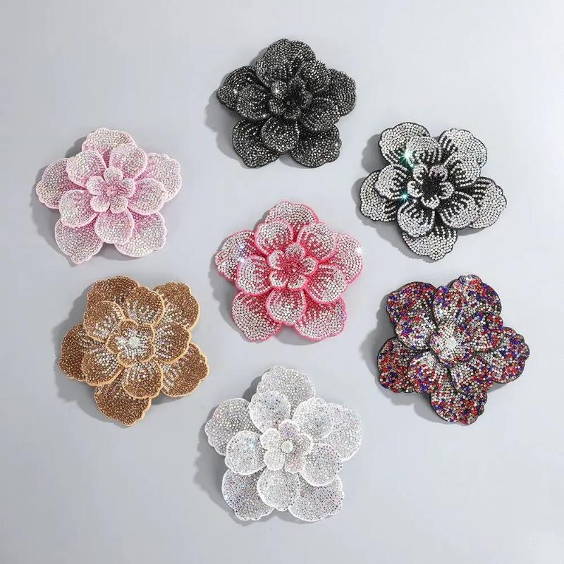 1개입 3D 카멜리아 라인스톤 꽃 패치 DIY 공예 재 - Craft Embellishment 리뷰 및 가격