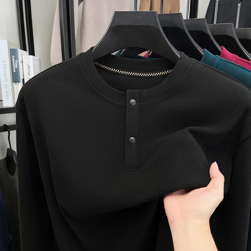 남성용 루즈핏 헨리 풀오버 크루넥 투버튼 긴소매 부드러 - Embellish Knit 리뷰 및 가격
