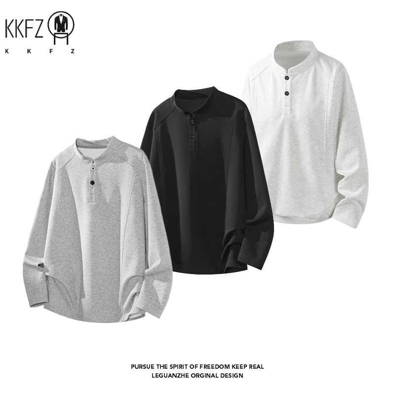 남성용 래글런 슬리브 헨리 풀오버 스탠드 칼라 투버튼  - Embellish Knit 리뷰 및 가격