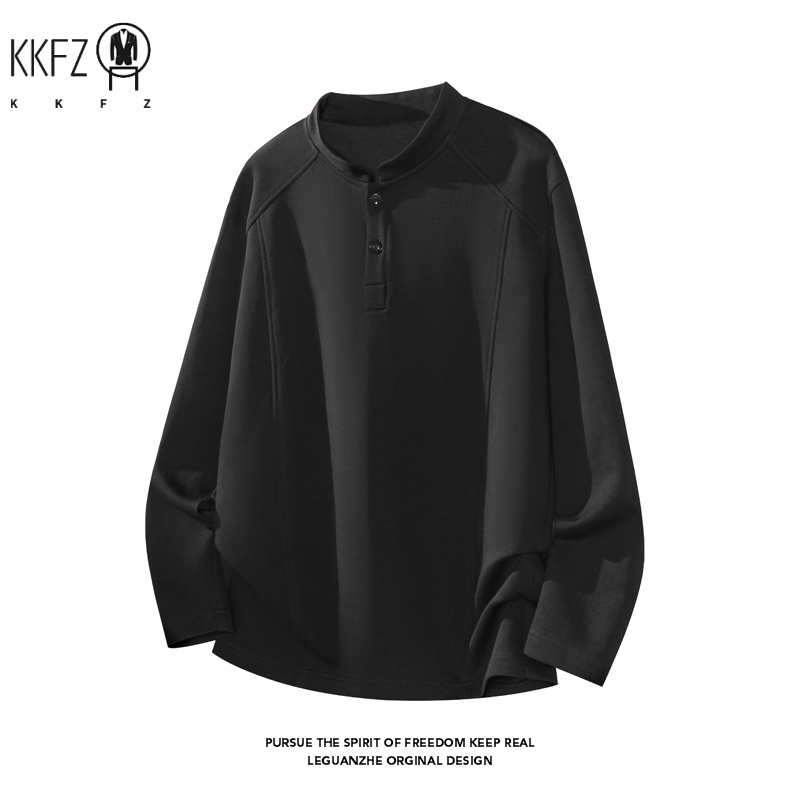 남성용 래글런 슬리브 헨리 풀오버 스탠드 칼라 투버튼  - Embellish Knit 리뷰 및 가격
