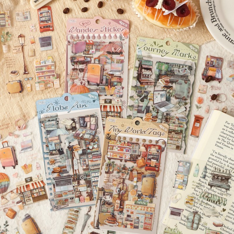 4개/팩 빈티지 데일리 아이템 라벨 스티커, 저널 장식 - Embellishments For Scrapbooking 리뷰 및 가격