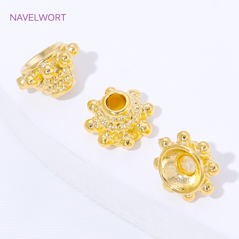 2/4/8pcs 18K 골드 도금 스페이서 비드 캡,  - Embellishment Crafts 리뷰 및 가격