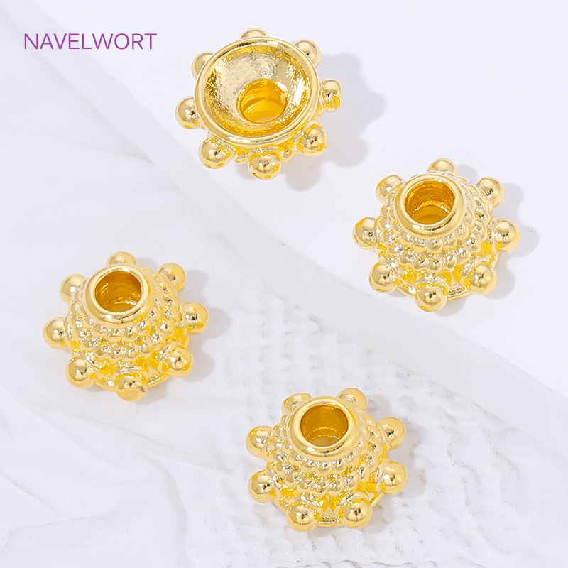 2/4/8pcs 18K 골드 도금 스페이서 비드 캡,  - Embellishment Crafts 리뷰 및 가격