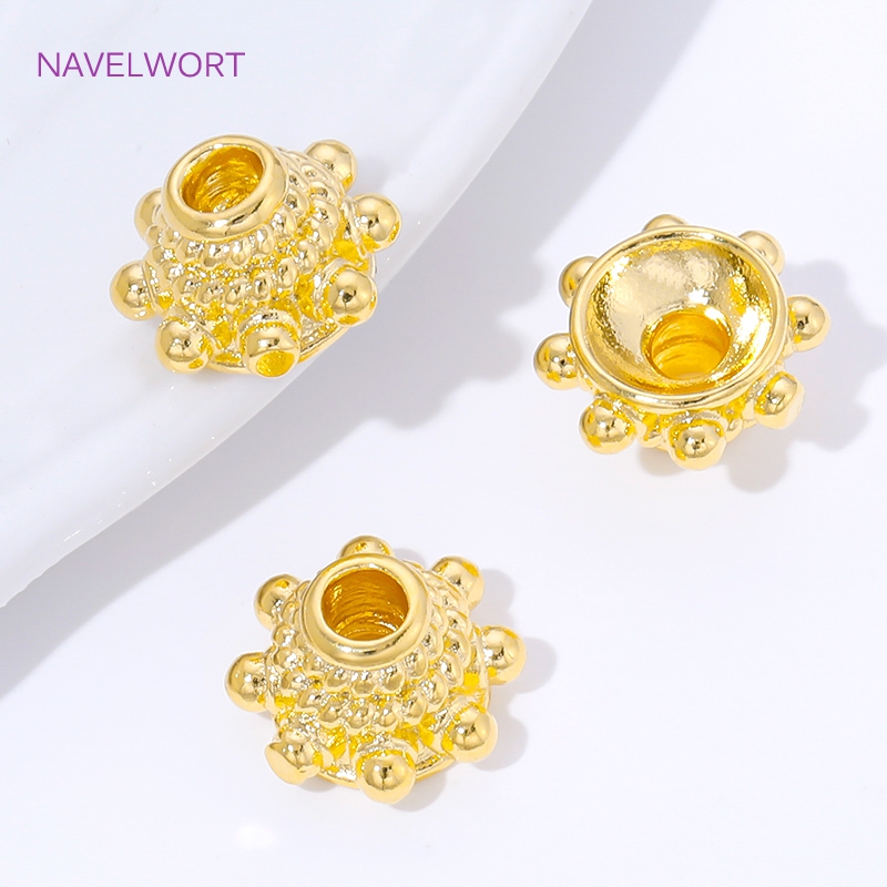 2/4/8pcs 18K 골드 도금 스페이서 비드 캡,  - Embellishment Crafts 리뷰 및 가격