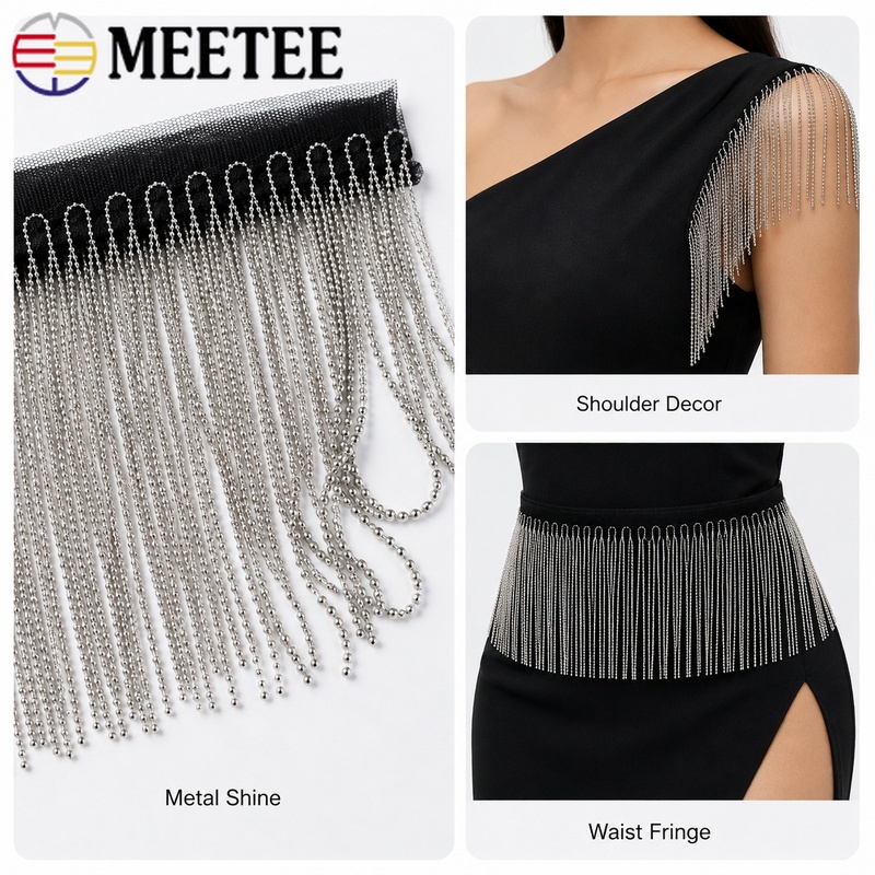 2/5야드 6-15cm 금속 비즈 체인 프린지 트림 드 - Beaded Trim Fringe 리뷰 및 가격