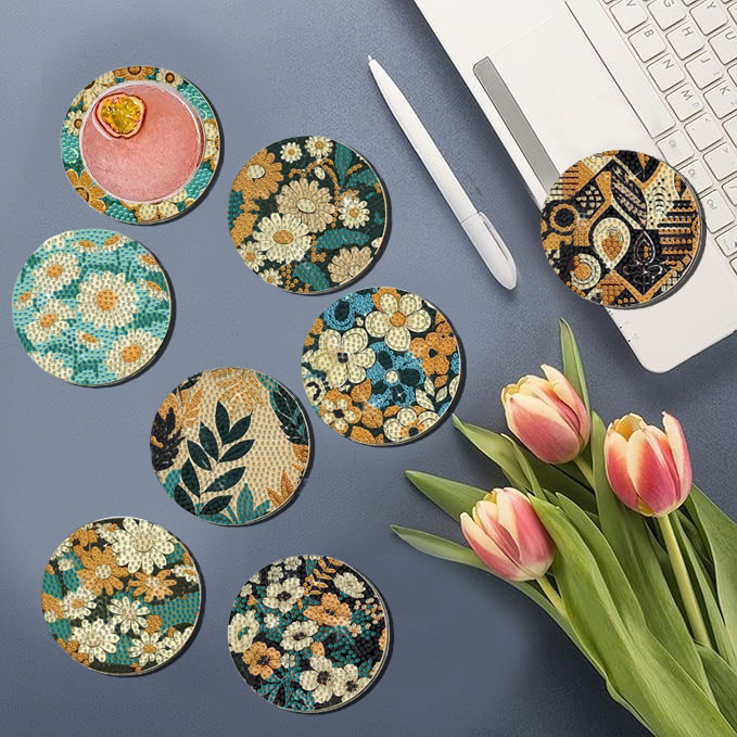 8 조각 DIY 다이아몬드 페인팅 아트 세트 꽃 패턴  - Embellishment Crafts 리뷰 및 가격